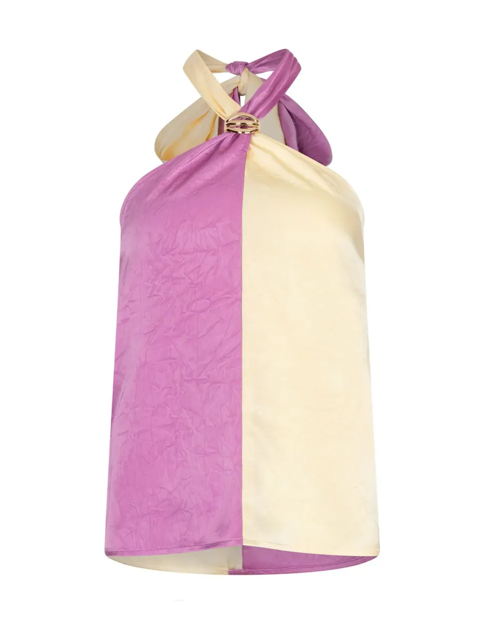 Amiek Odessa Top geel roze S halter
