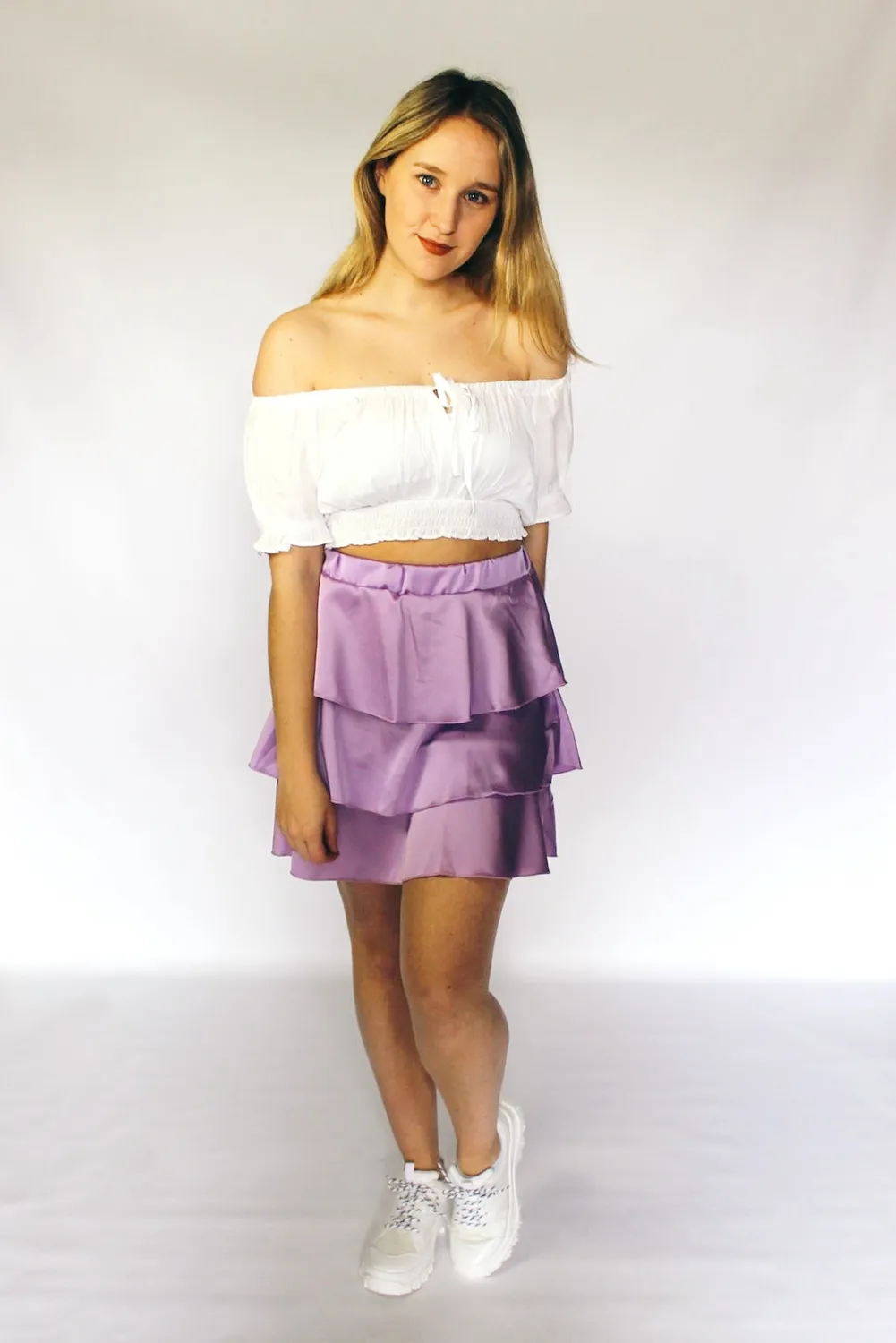 LOVEDRUNKY Ruffle Rok Lila met volant