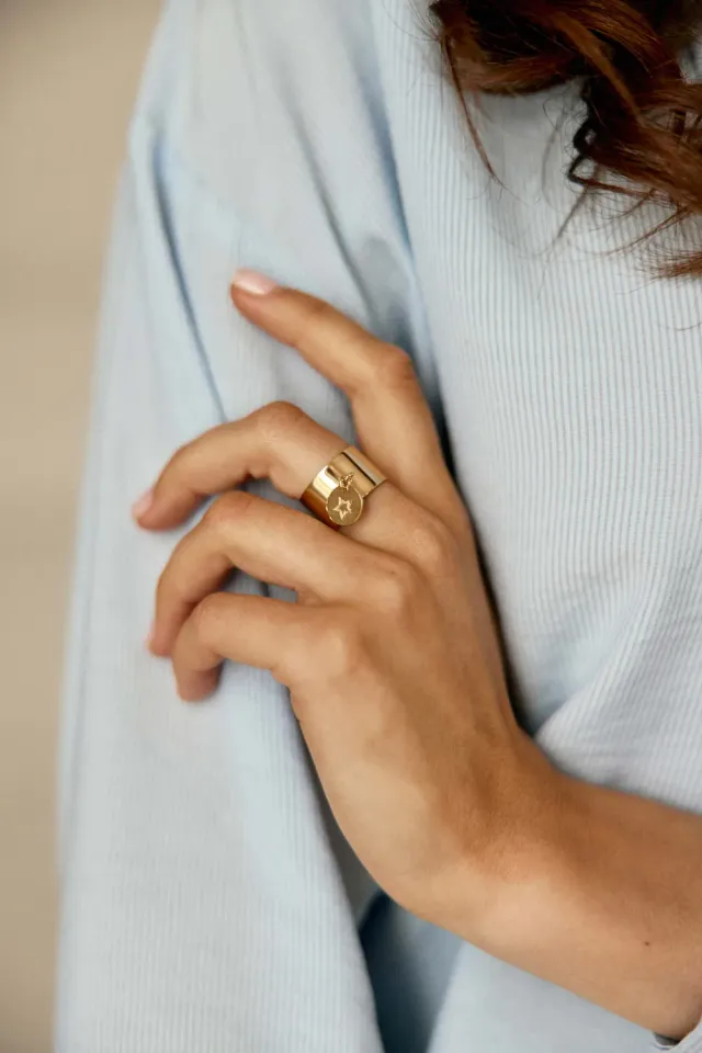 La Petite Etoile Aimi gehamerde ring goud TU
