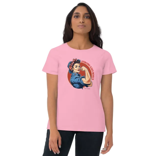 Tatyana Strong Like Rosie T-shirt blauw katoen