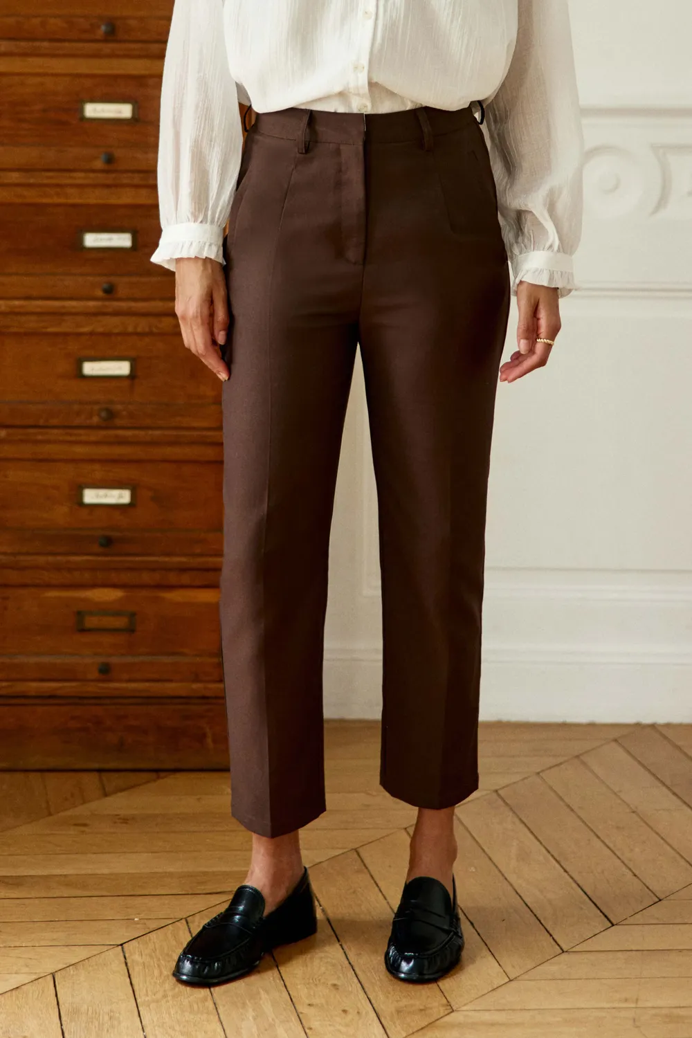 La Petite Etoile Parfait cigarette broek bruin enkel