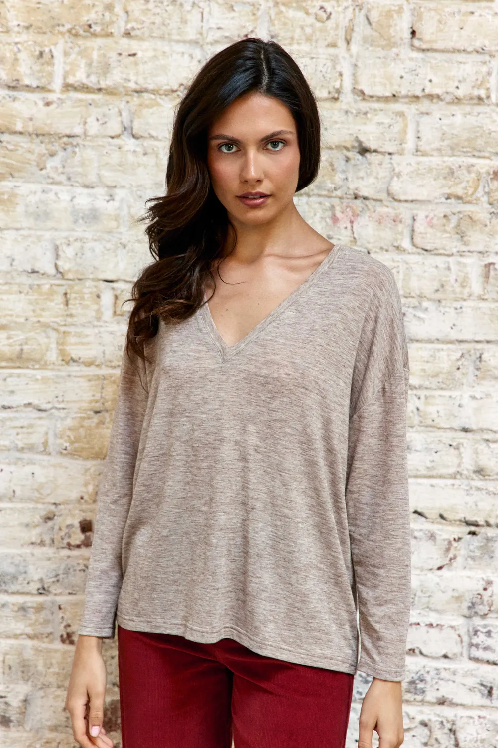 La Petite Etoile Tarcel longsleeve beige chine wijd