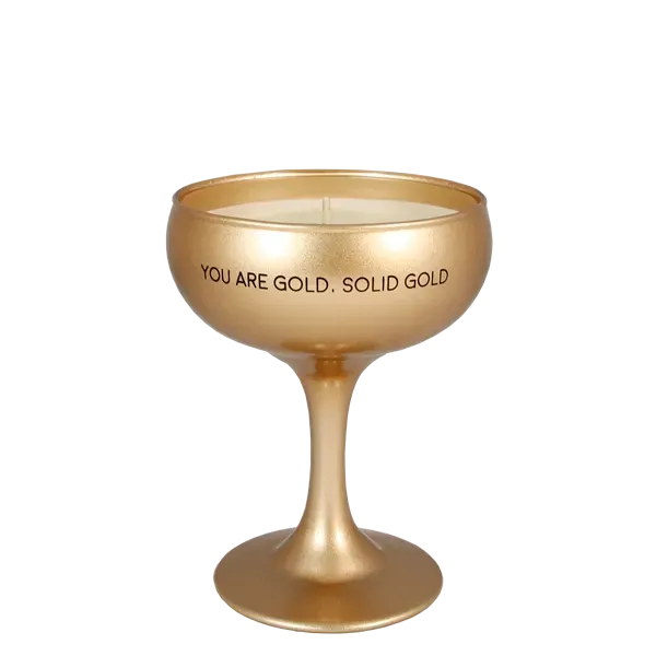 My Flame You Are Gold champagneglas geurkaars Silky Tonka