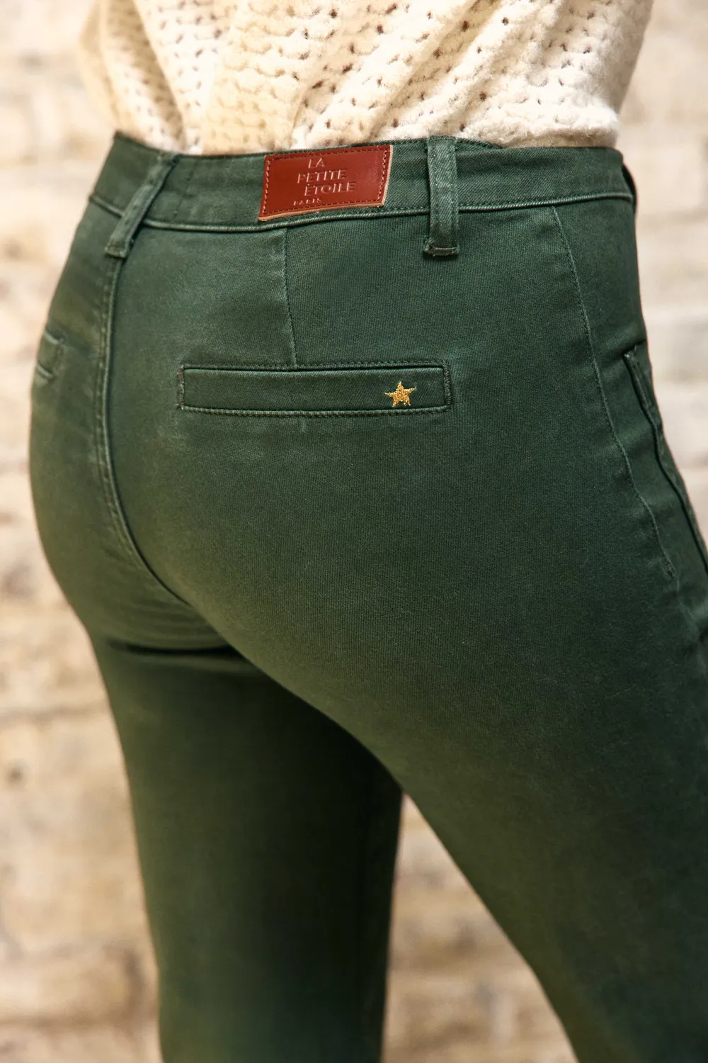 La Petite Etoile Sonny flare broek kaki hoge taille
