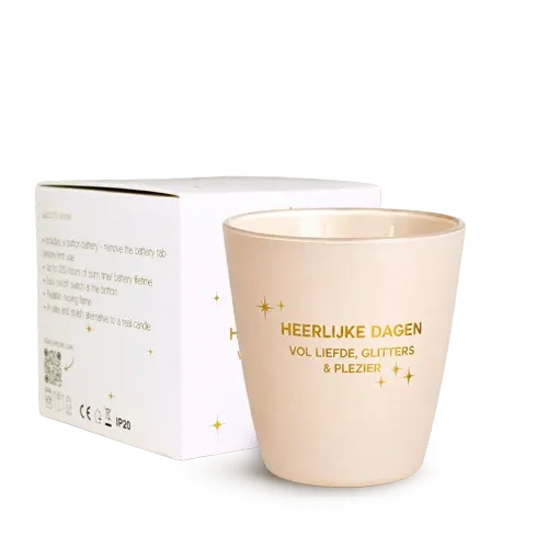 My Flame LED Vaas Kaars cream Heerlijke dagen