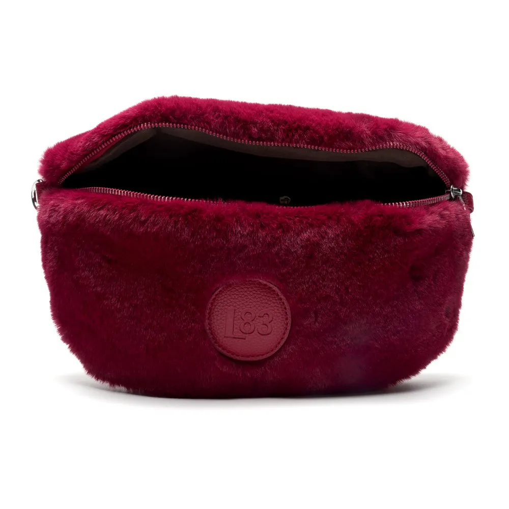 Amiek Robin tas bordeaux rood fluffy crossbody