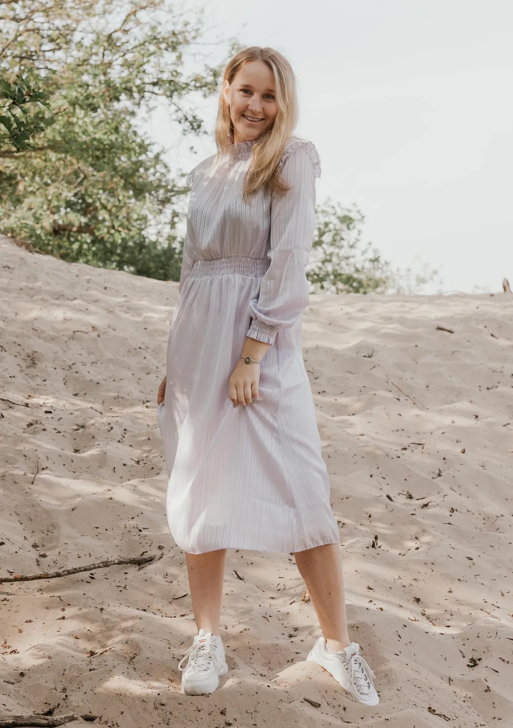 LOVEDRUNKY Shiny Maxi Jurk Lila – lange lengte