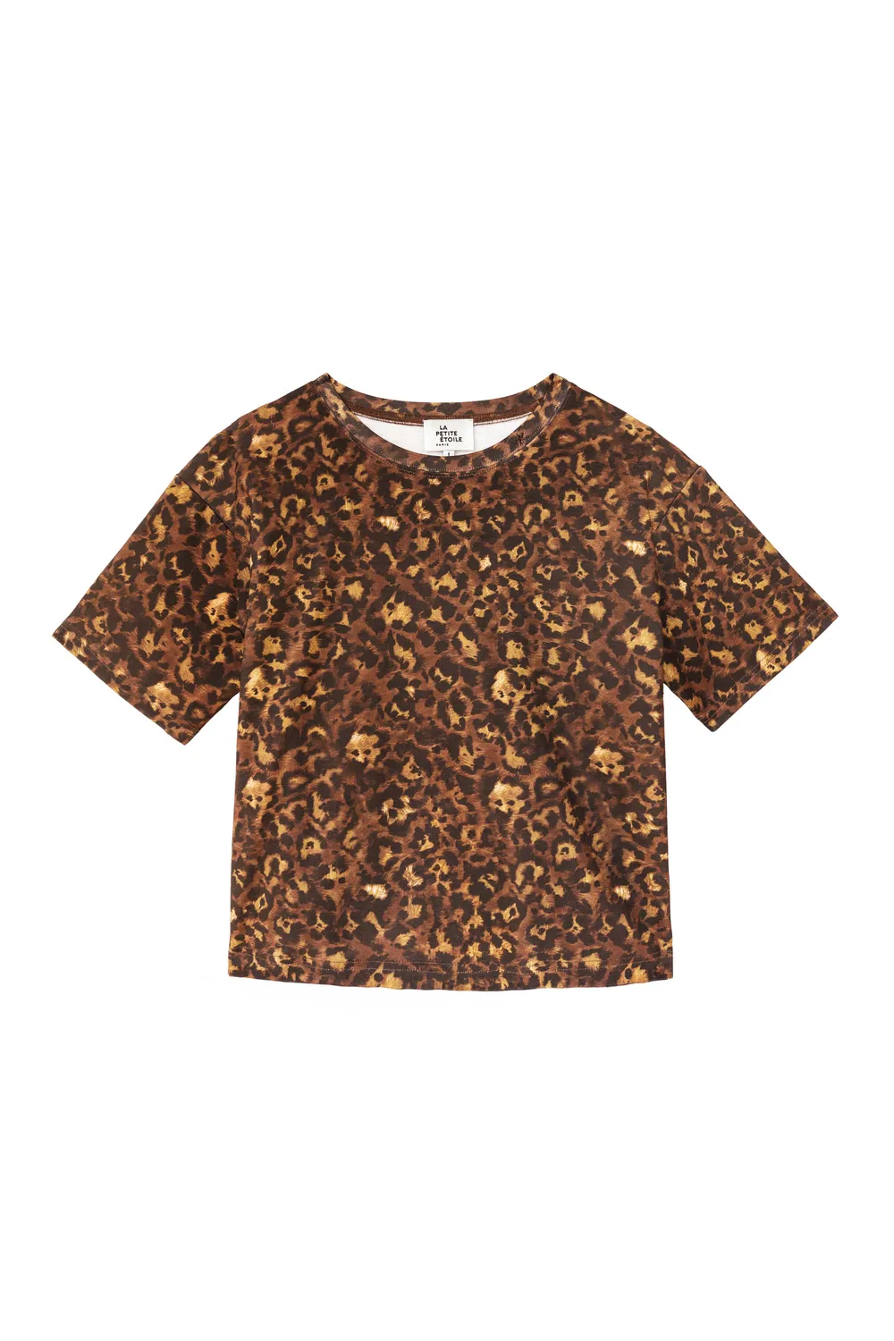 La Petite Etoile Taisu t-shirt luipaard bruin boxy