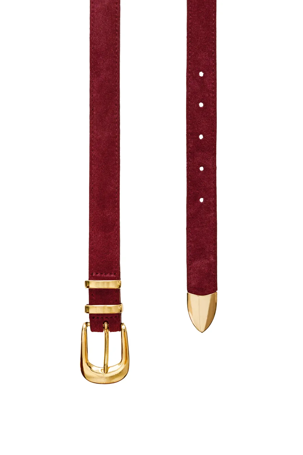 La Petite Etoile Anais riem suède bordeaux goud