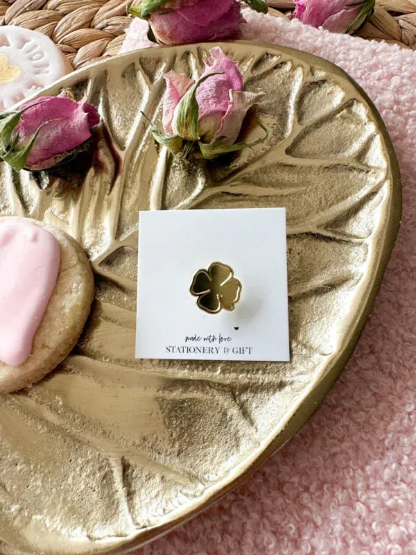 Amiek Mini Klavertje 4 pin goud geluk