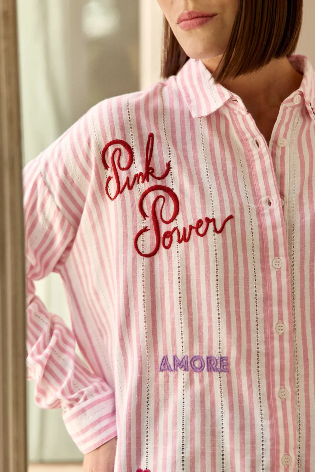La Petite Etoile Coraline blouse roze streep