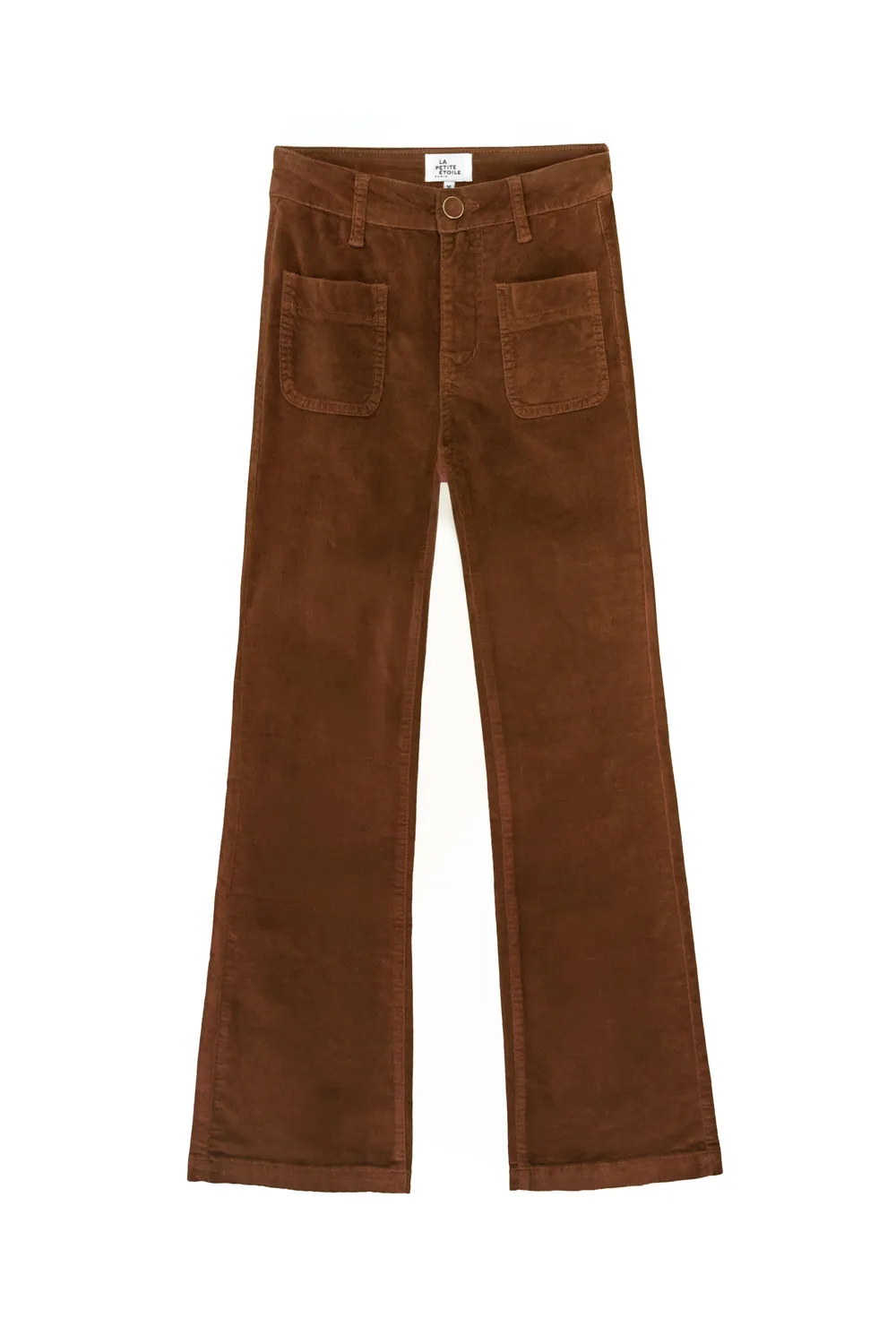 La Petite Etoile Sonny flared broek camel fluweel