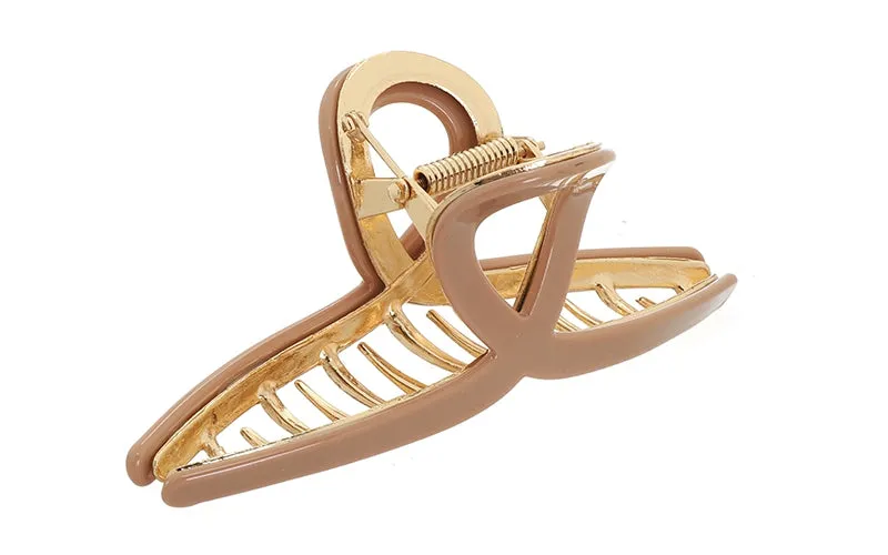 Amiek Jetje haarklem khaki metaal goud 12 cm