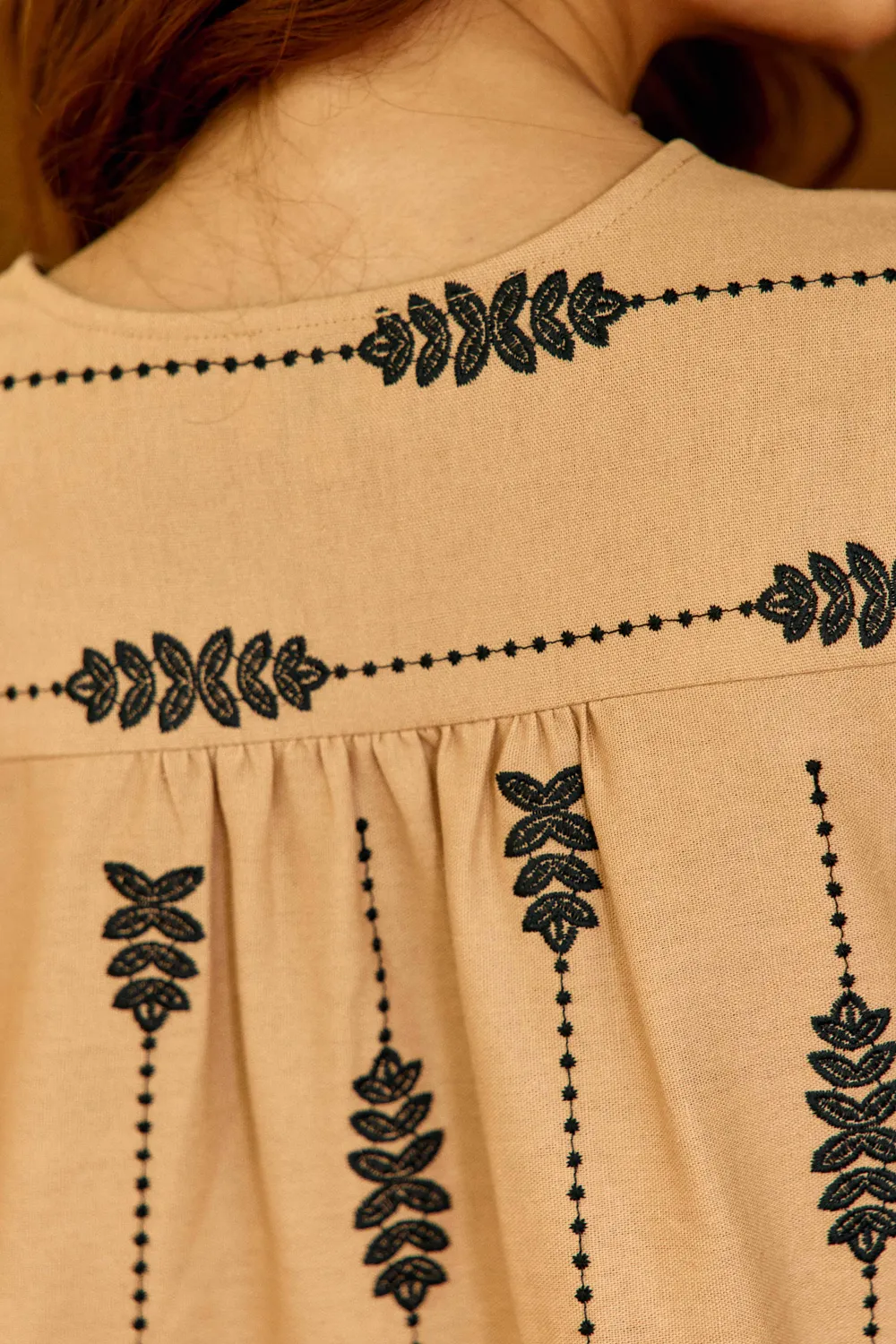 La Petite Etoile Blaika blouse bruin borduursel