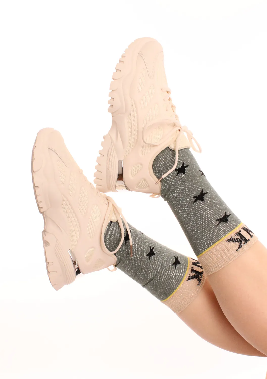 Pinned By K Stars sokken Groen lurex