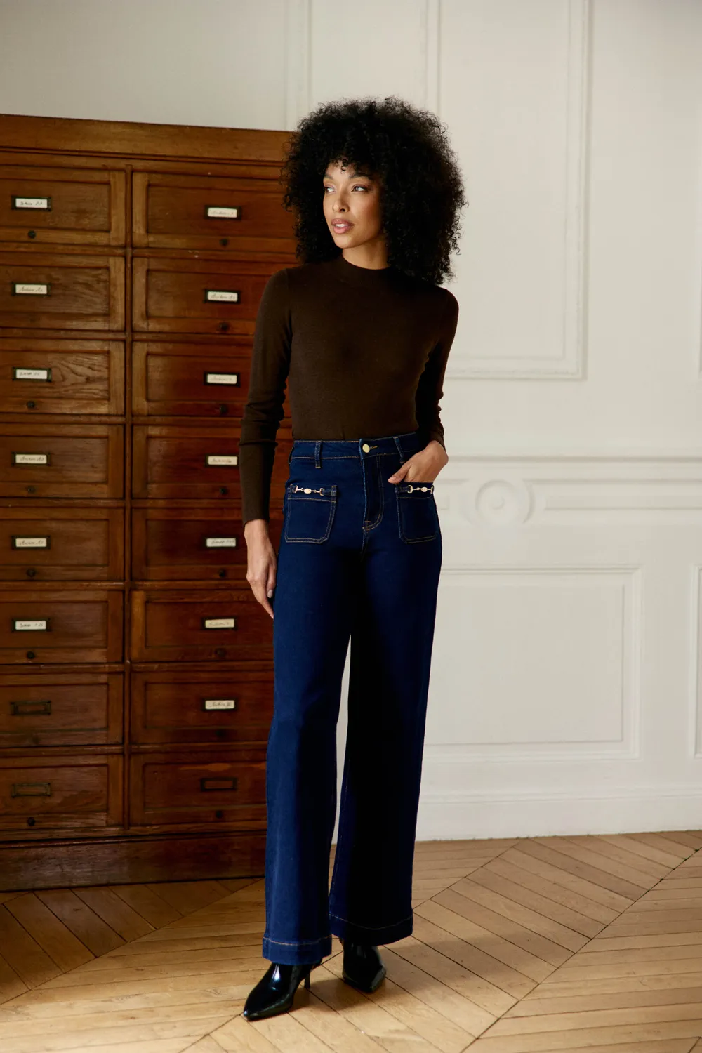 La Petite Etoile Atlantyna wijde jeans brut blauw