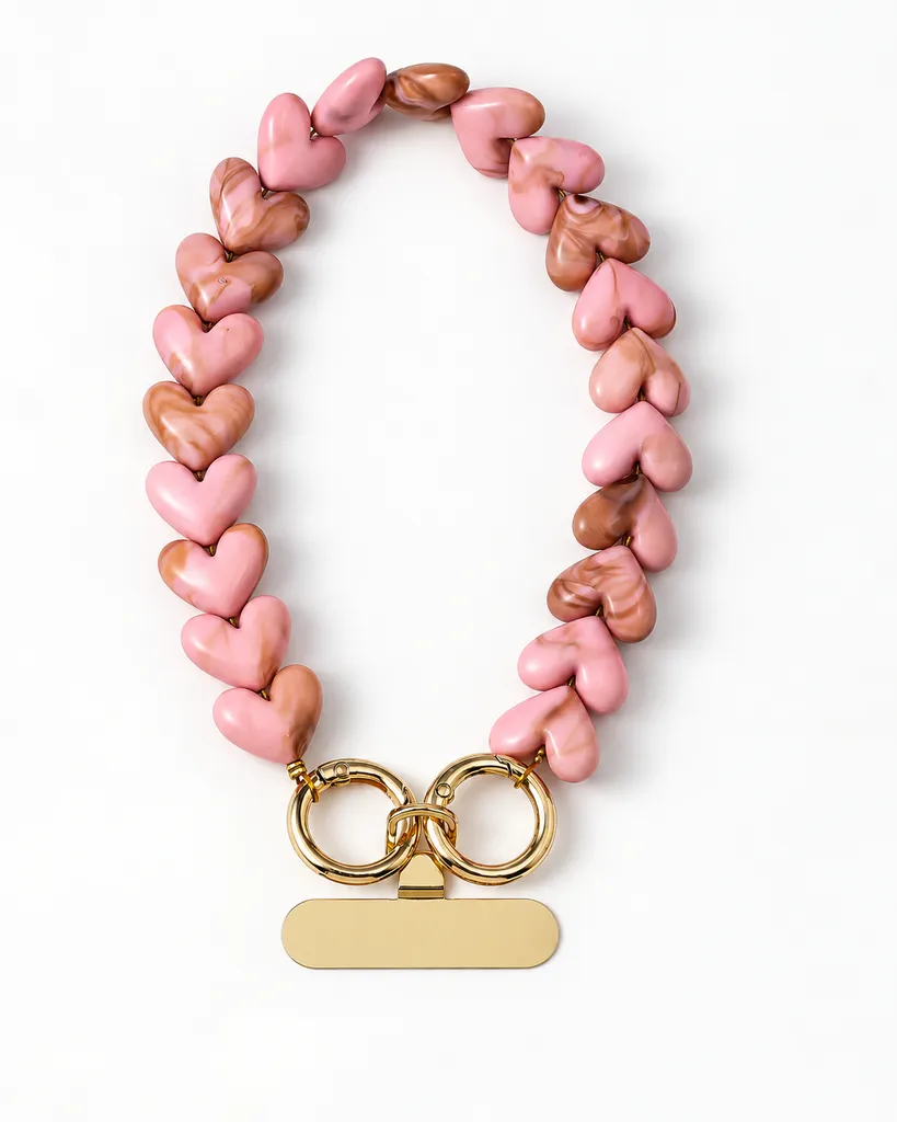 Amiek Pink Hearts telefoonkoord roze polskoord