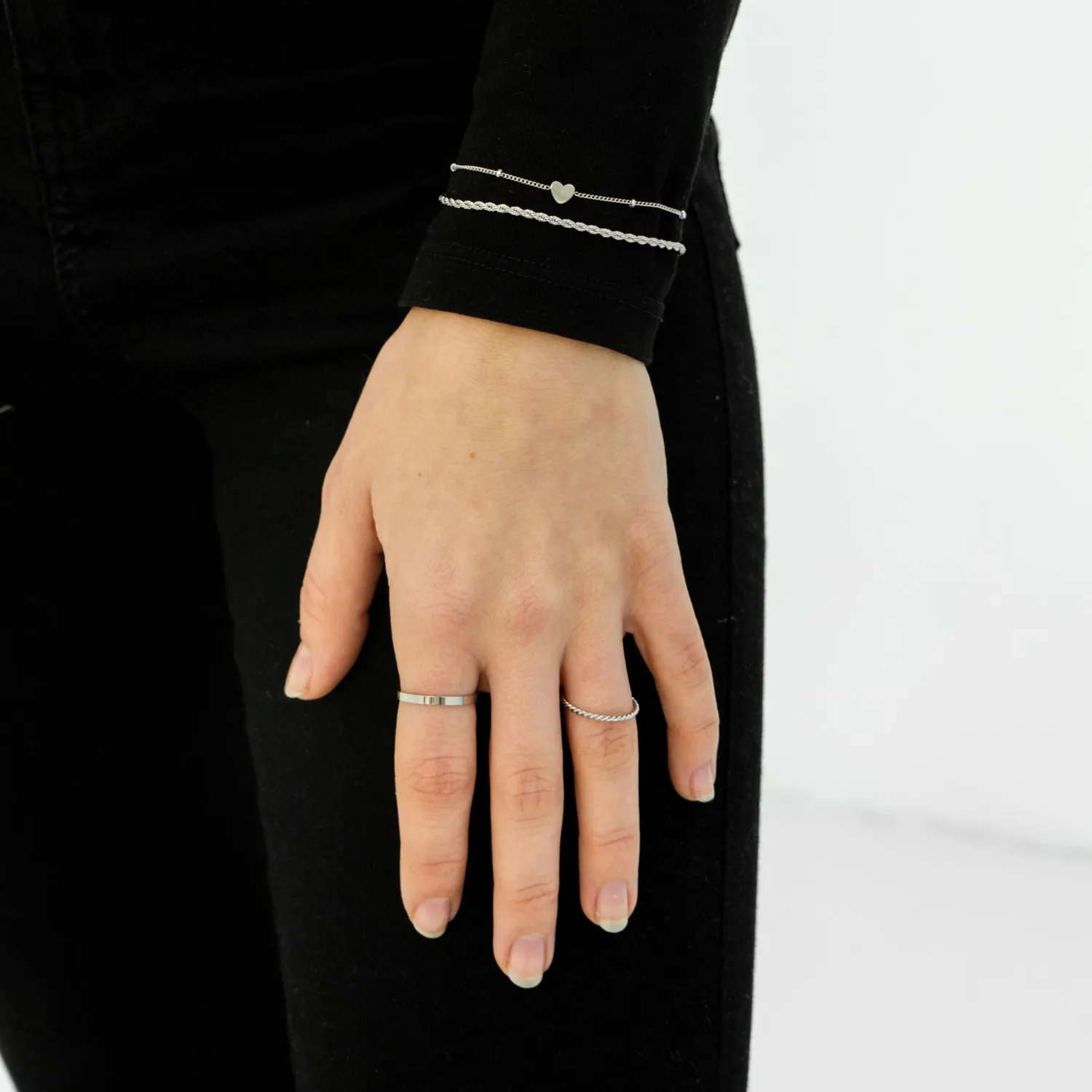 Amiek Share Heart Armbandje zilver stainless steel