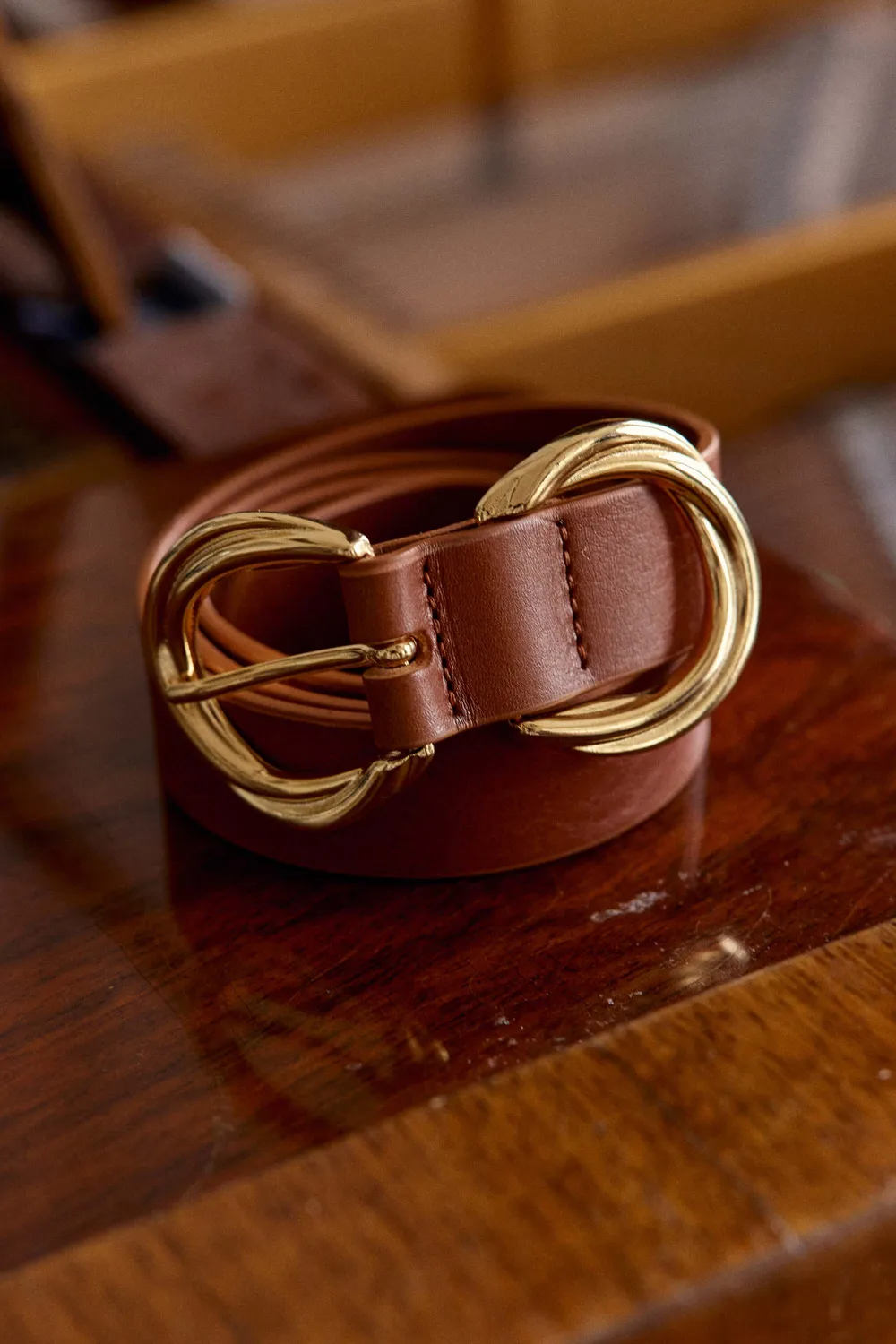 La Petite Etoile Alix leren riem camel smal