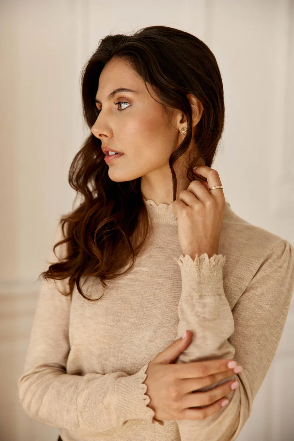La Petite Etoile Solfe trui beige rechte pasvorm