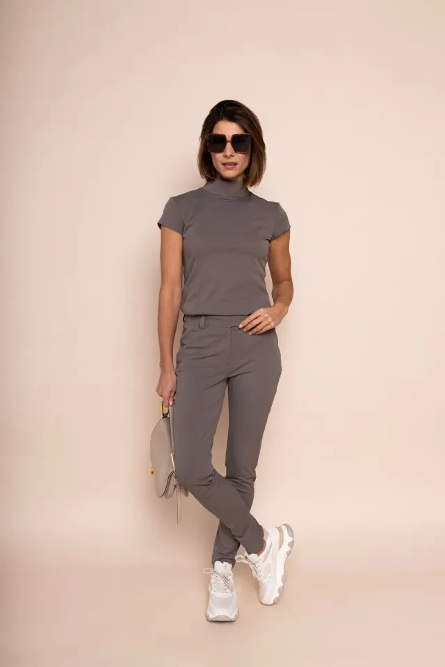Laboutiek Donna Travel Top taupe kapmouw