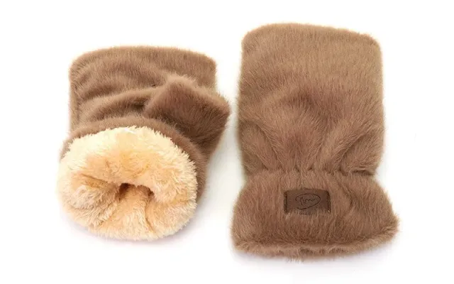 Amiek Lasa wanten taupe fluffy teddy