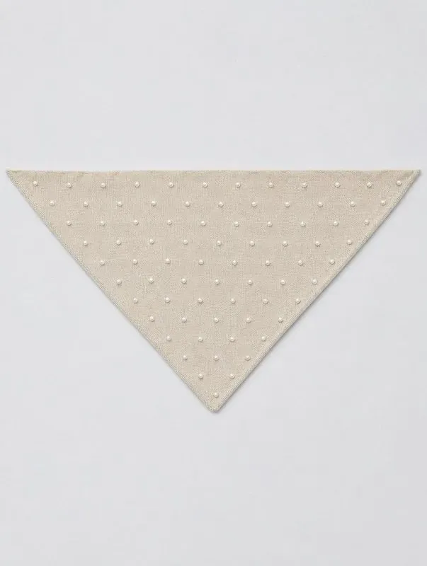 Amiek Pearly driehoek sjaaltje beige parels