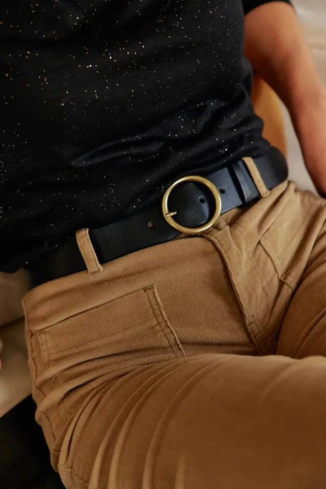 La Petite Etoile Mike riem zwart klassiek damesriem