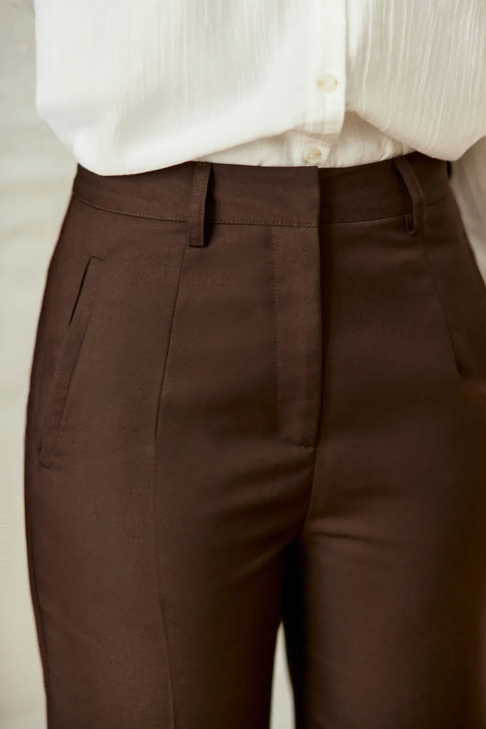 La Petite Etoile Parfait cigarette broek bruin enkel