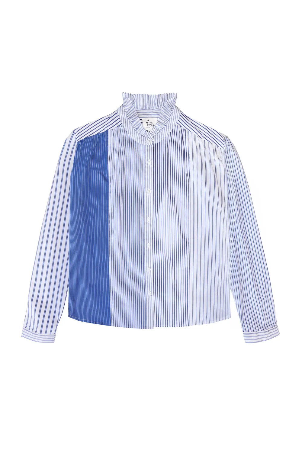La Petite Etoile Boliane blouse strepen ecru blauw
