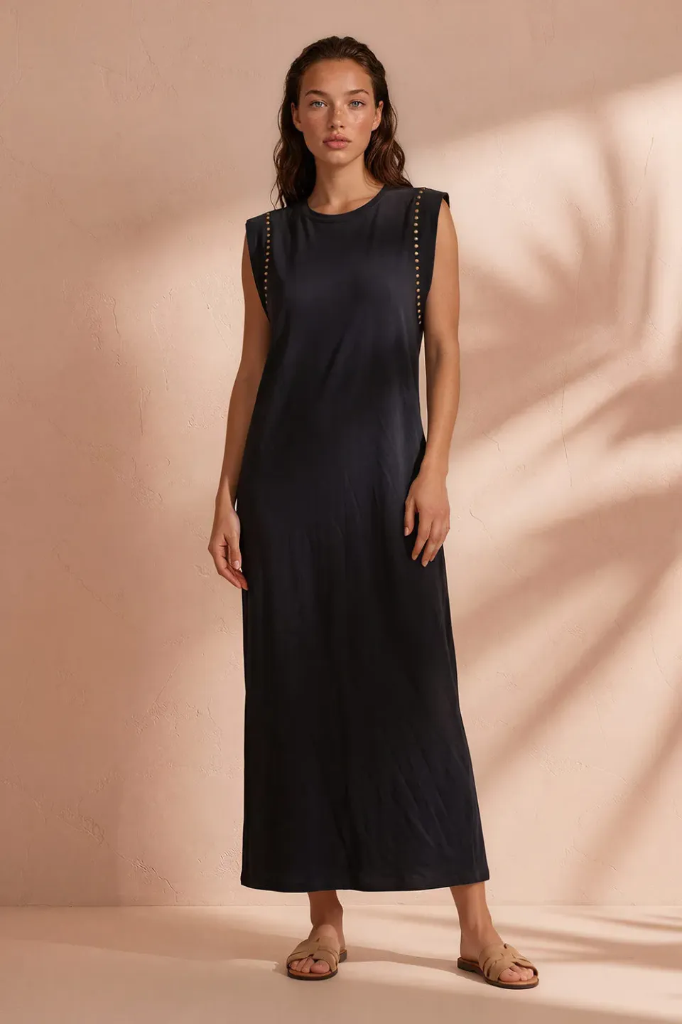 Amiek Christel jurk zwart met split onesize