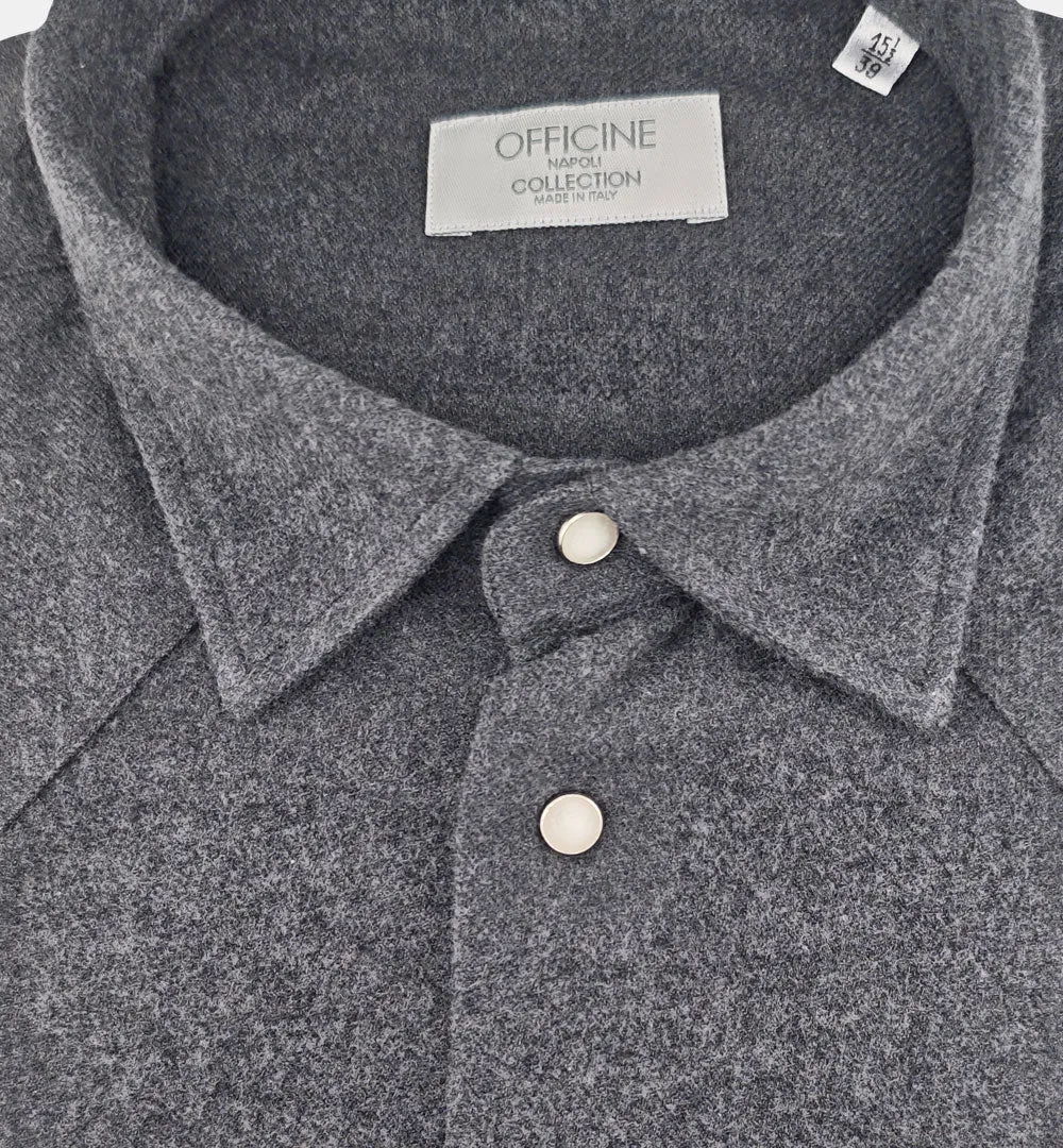 Officine Napoli Rodeo 2338 Semiwide overhemd grijs
