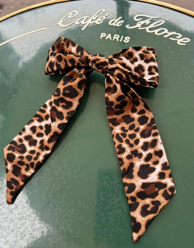 Amiek Leopard Bow haarclip panter strik