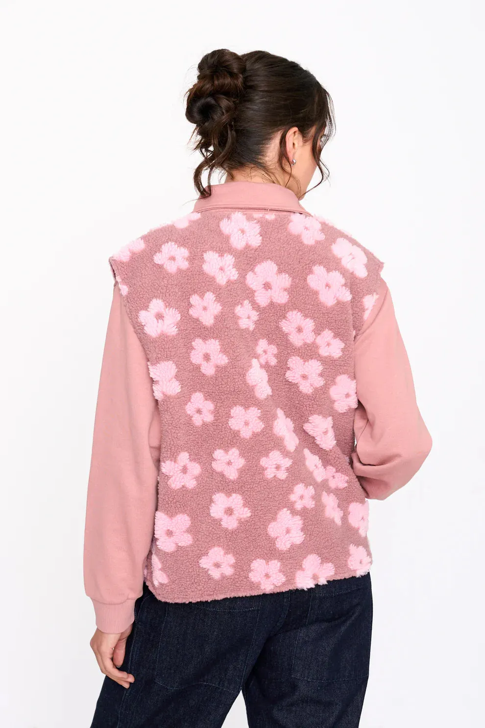 24 Colours Teddy Flower gilet roze bloemen