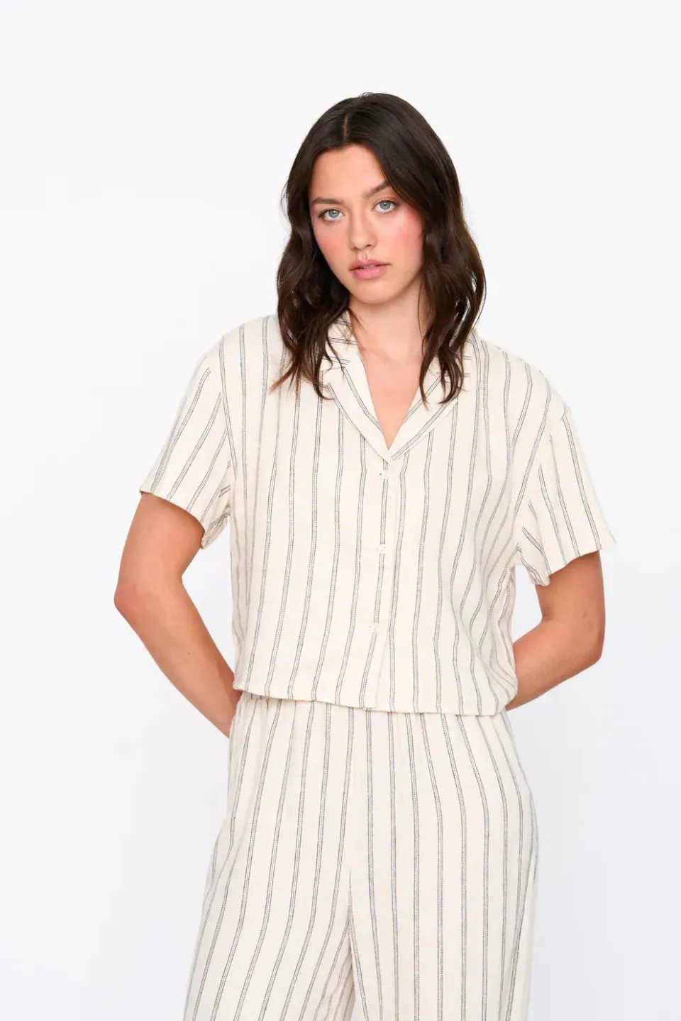 24 Colours blouse beige viscose linnen ademend