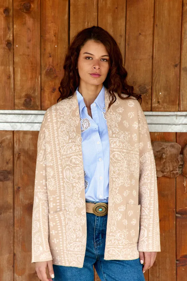 La Petite Etoile Modena vest beige bandana print