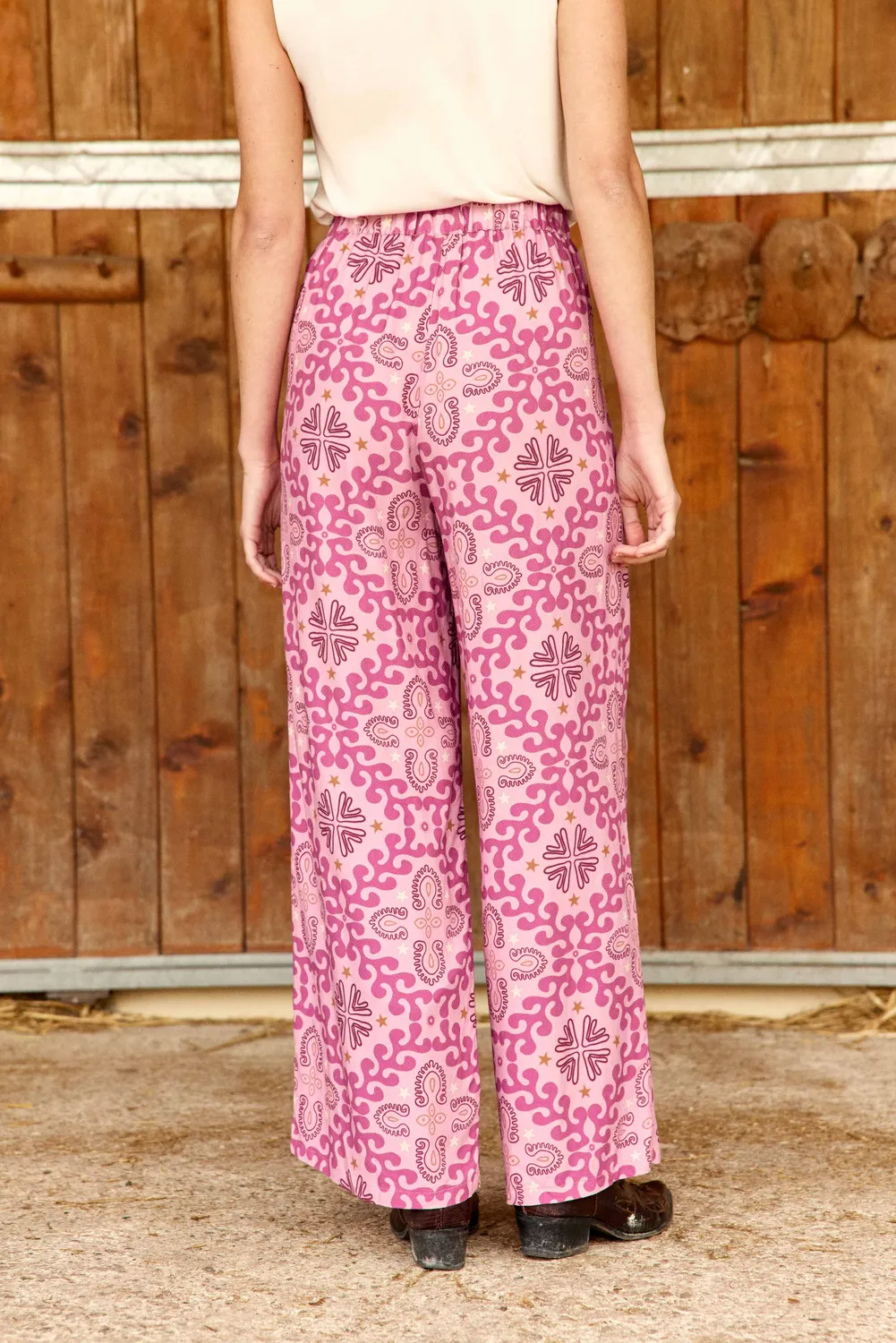 La Petite Etoile Pozo wijde broek cowboy bandana print