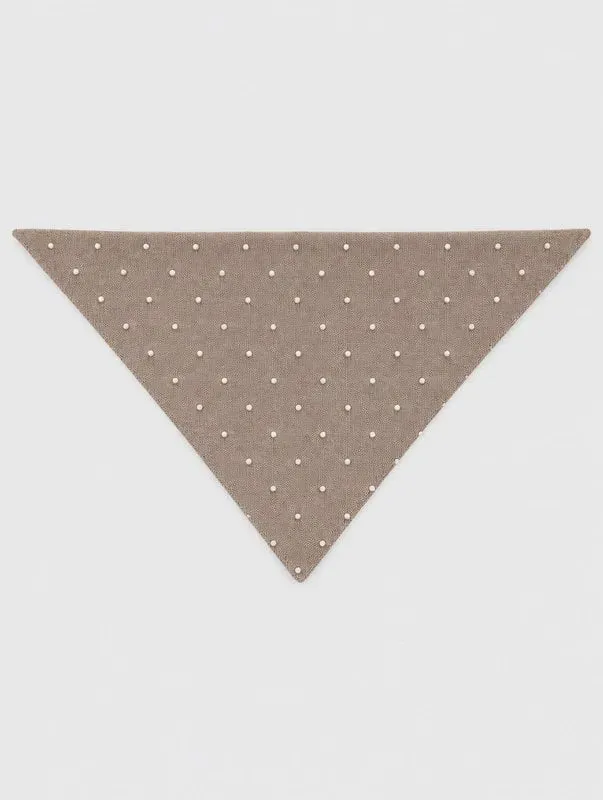 Amiek Pearly driehoek sjaal taupe met parels