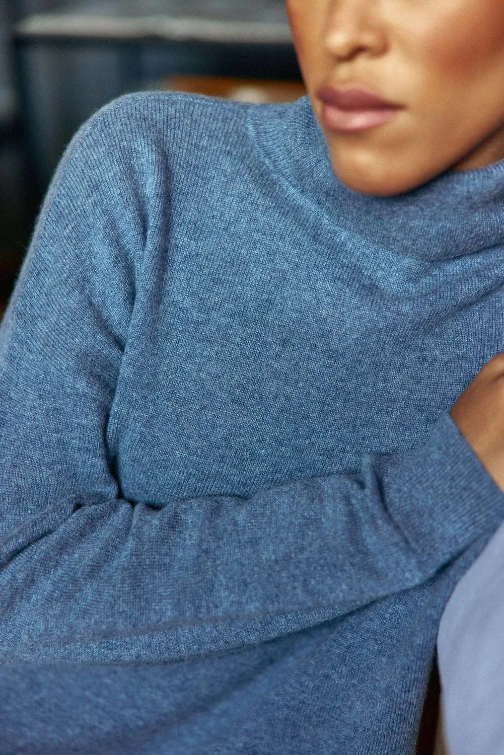 La Petite Etoile Marlen coltrui blauw grijs kasjmier