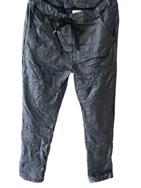 Fashion Trends Wax Broek Marineblauw Glans