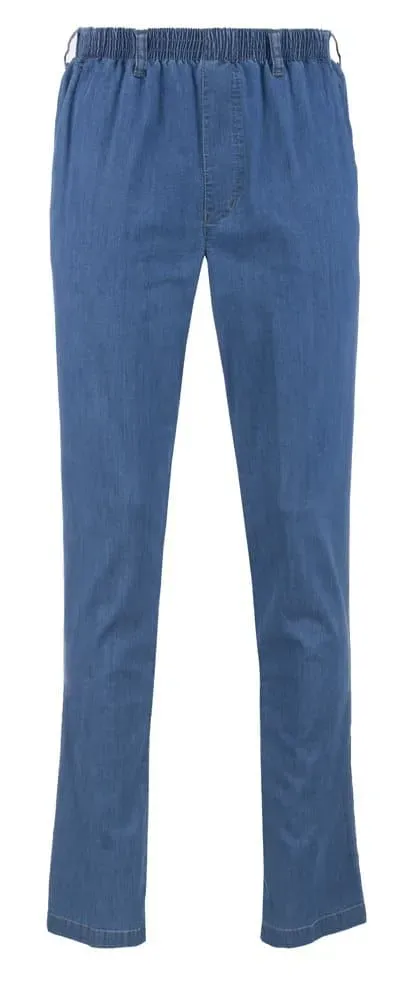 Seniorenkleding Rondomelastiek Heren Jeans Lichtblauw Zomer