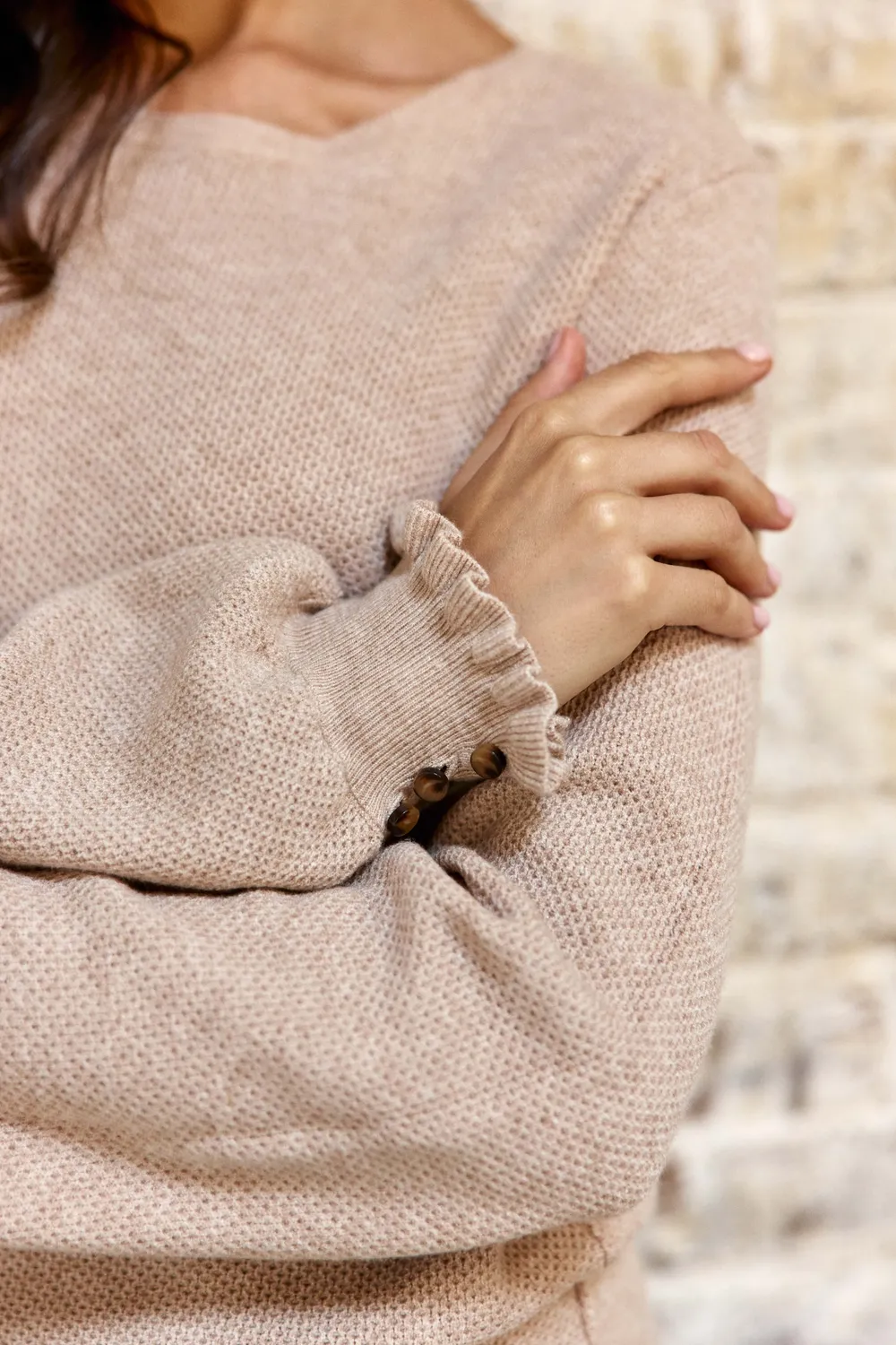 La Petite Etoile Melaky trui beige honingraat