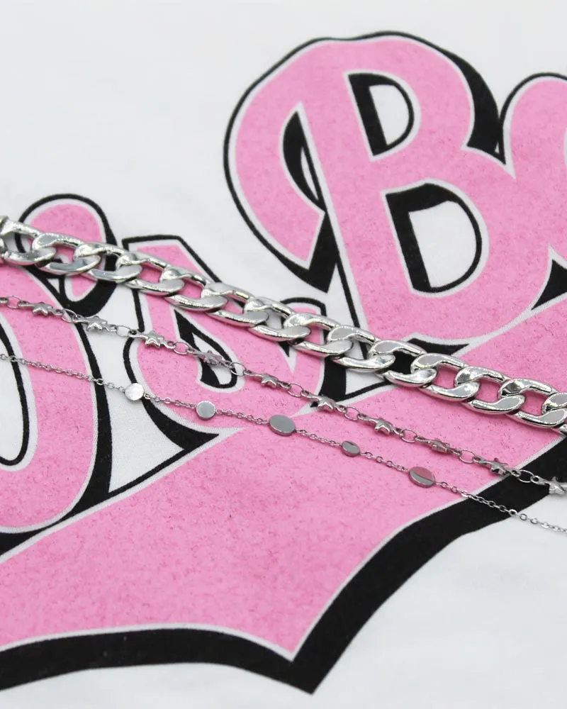 LOVEDRUNKY Statement Chain armband zilver 18cm