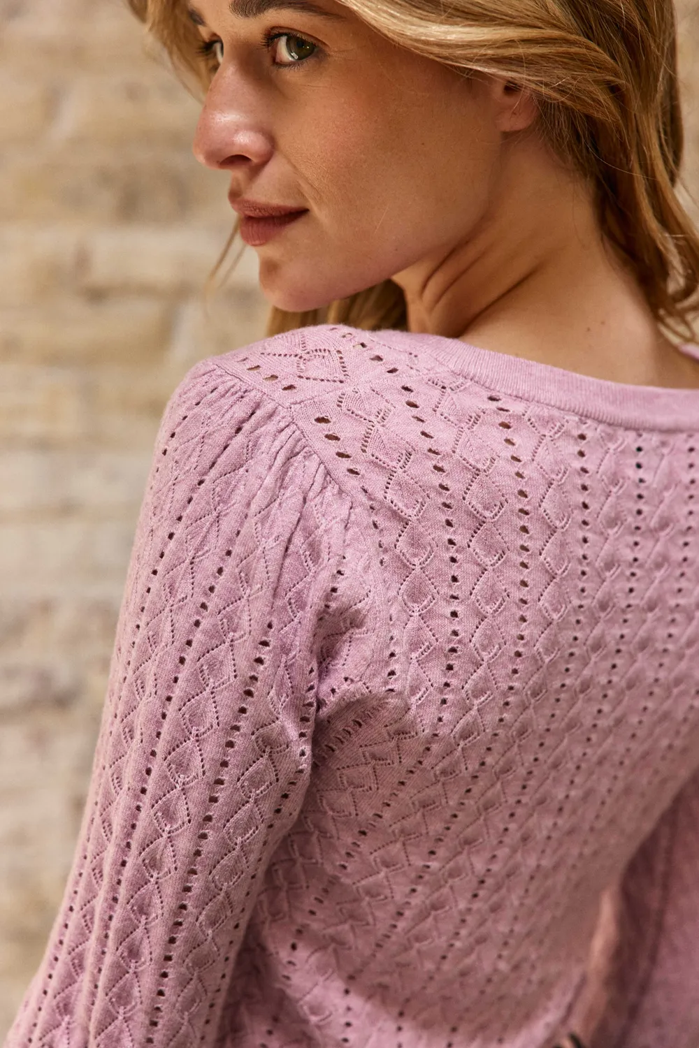 La Petite Etoile Monceau trui roze ajourmaat