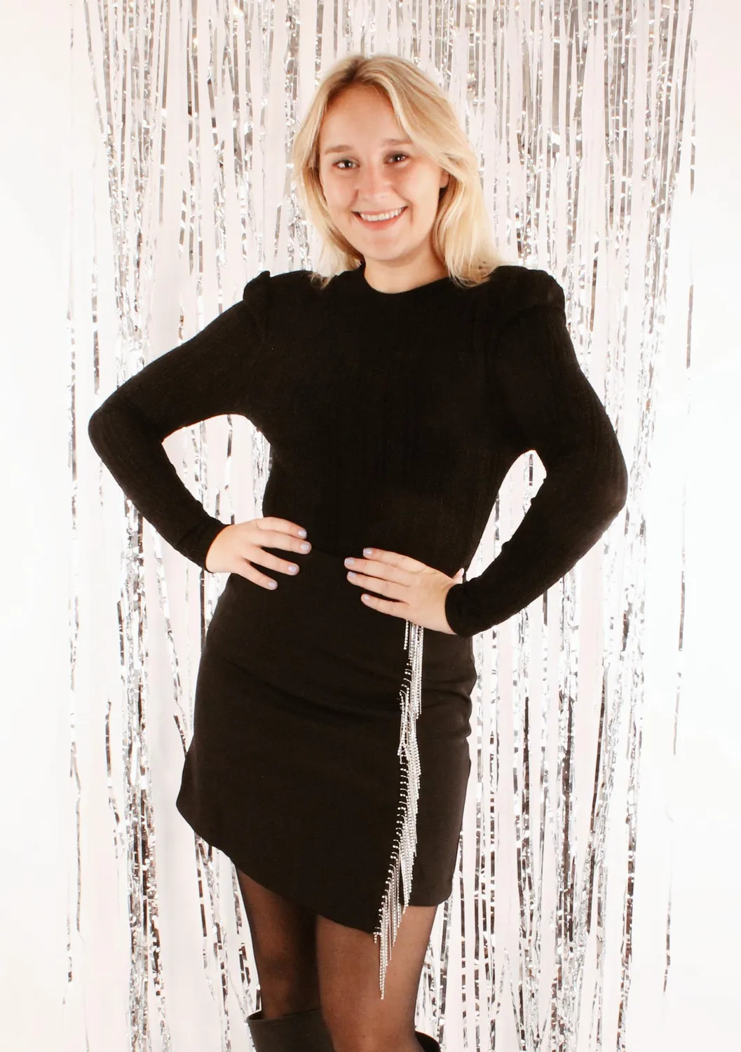 LOVEDRUNKY Diamonds rok zwart met franjes