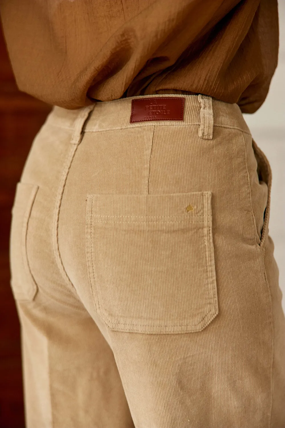 La Petite Etoile Petrona broek wijd beige corduroy