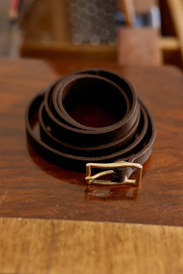 La Petite Etoile Any leren riem bruin dubbel