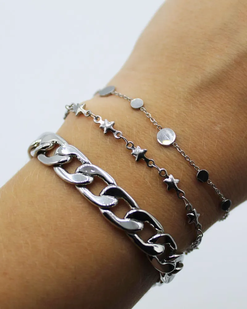 LOVEDRUNKY Statement Chain armband zilver 18cm