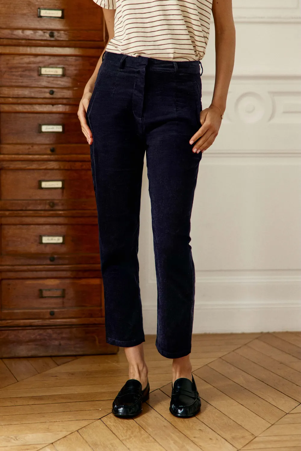 La Petite Etoile Parfaito cigarette broek marine fluweel