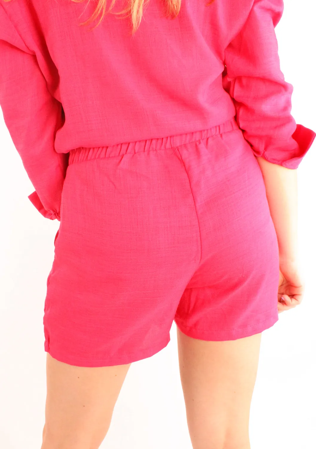 LOVEDRUNKY Muhil Short Set pink blouse